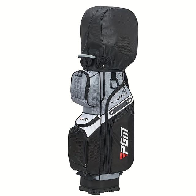 TEMU Pgm Golf Cart Bag With 14 Way Organizer Divider Top, Premium Cart Bag With Handles And Rain Cover For Men/black