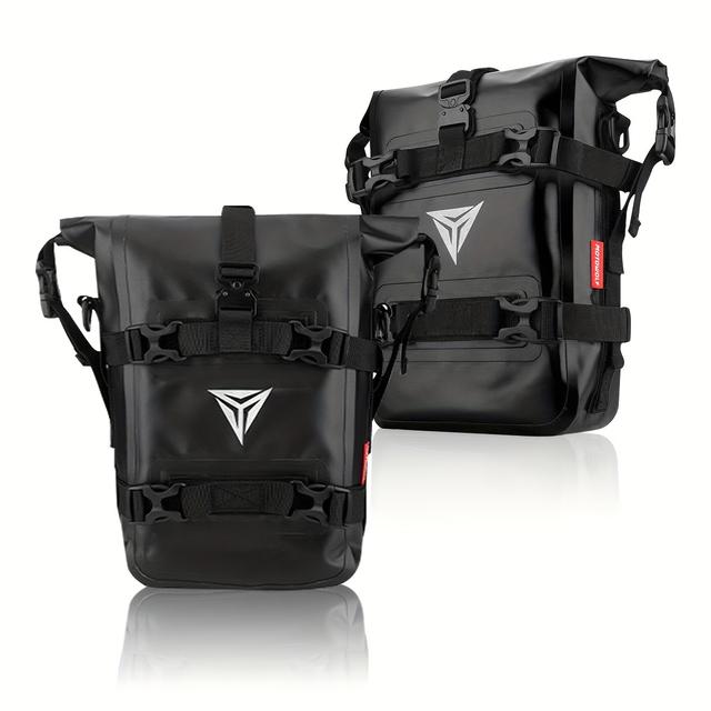 TEMU Állítható pántos 8L motorkerékpár lökhárító táska - Tartós PVC, hadsereg zöld/fekete, BMW R1200GS, R1250GS, DL650, V-, , CB500X - Sokoldalú ütközőrúd csomag szerszámtartókkal