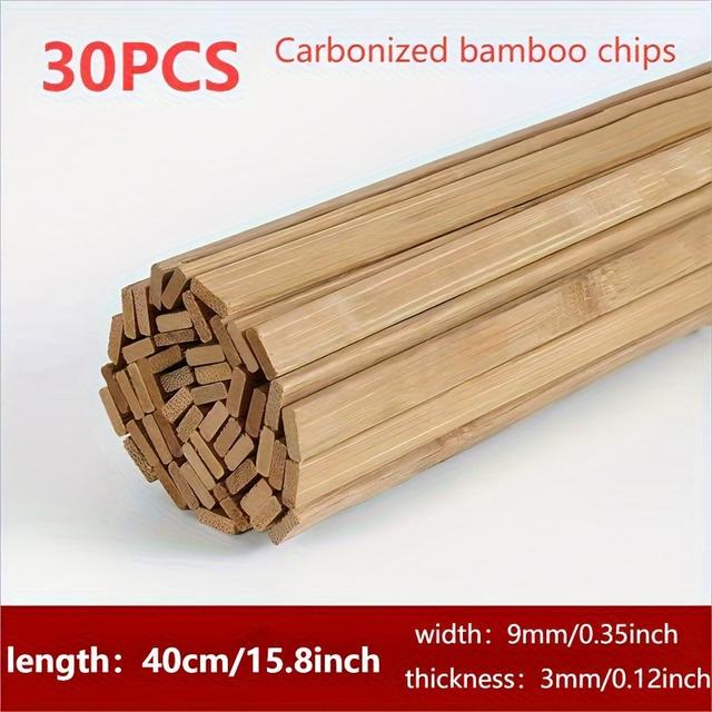 TEMU 30/50pcs Of 40cm Long Original And Carbonized Bamboo Strips, Perfect For Models, Woodworking And Craft Making Bamboo Strips