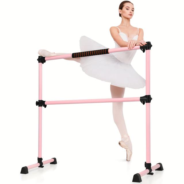TEMU Portable Ballet Barre 4ft Freestanding Adjustable Double Dance Bar