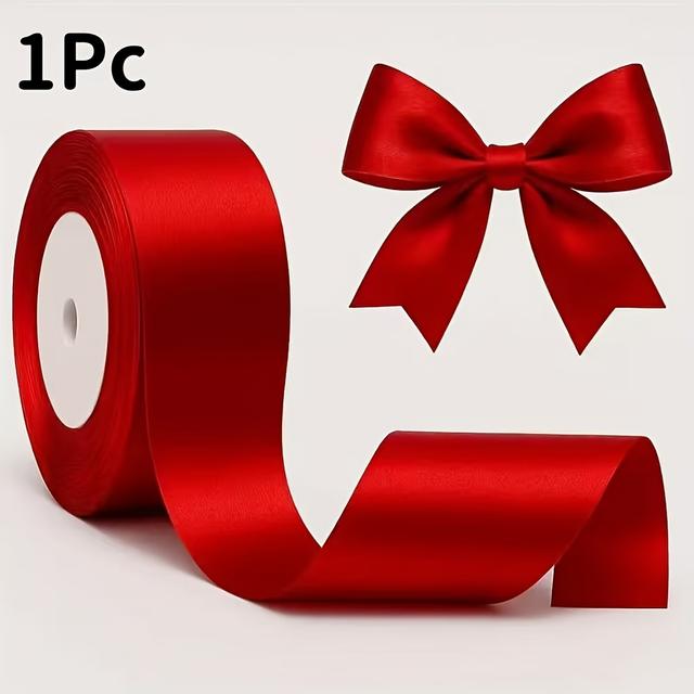 TEMU 1/2/3 Rolls Elegant Red Satin Ribbon | Cm X 20. - Luxurious Polyester For Exquisite Gift Wrapping, Arts & Crafts, Fashion Hair Designs, Balloon Decorations, Romantic Wedding Decor, Ornaments, And