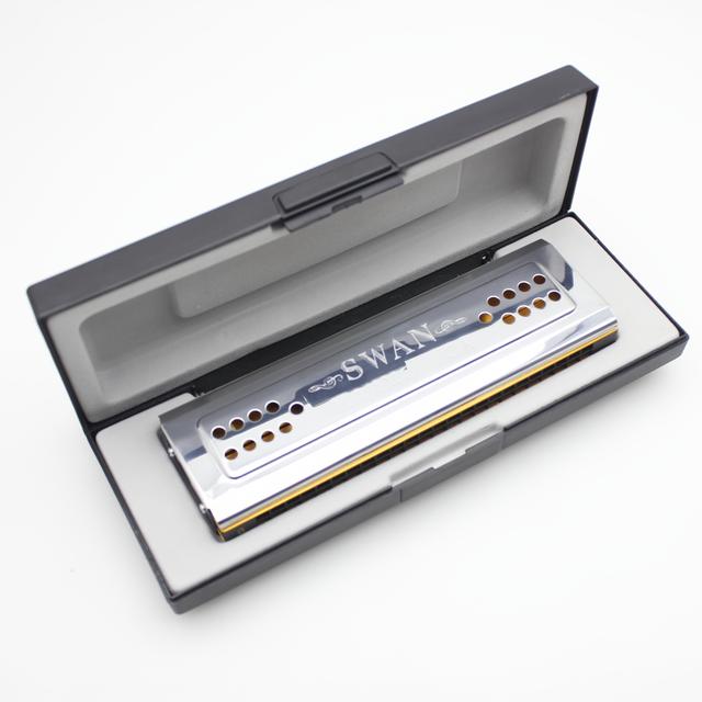 TEMU 24 Hole Double-sided Harmonica C&g Harmonica With Cleaning Cloth + Box The Color Of The Cleaning Cloth Is Random