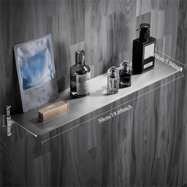 TEMU Stainless Steel Bathroom Storage Rack, Minimalist Style, Brushed Finish Corner Shelf, Multifunctional Bathroom Hardware, Suitable For Bathrooms, Rvs, Kitchens