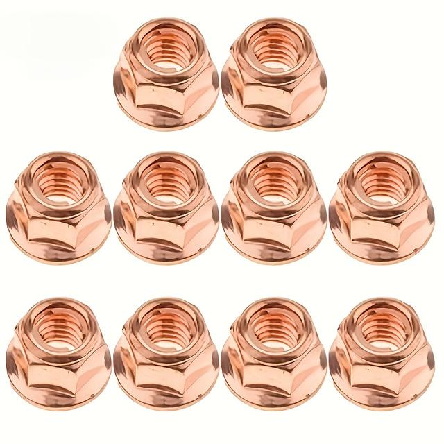 TEMU 10/25pcs Of Durable Exhaust Nuts, M8x1.25 - Hexagonal , Right-hand Thread For Manifold, Brushed Treatment, Suitable For Practical Flash Exhaust Pipes