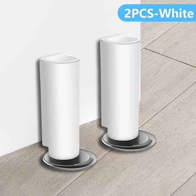 TEMU Set Of 2 Magnetic Door Stoppers, Noiseless Anti-collision Door Catchers, Without Drilling, Wind-resistant With Adjustable Height - For Bathroom, Office, And Stable Modern Door Accessory