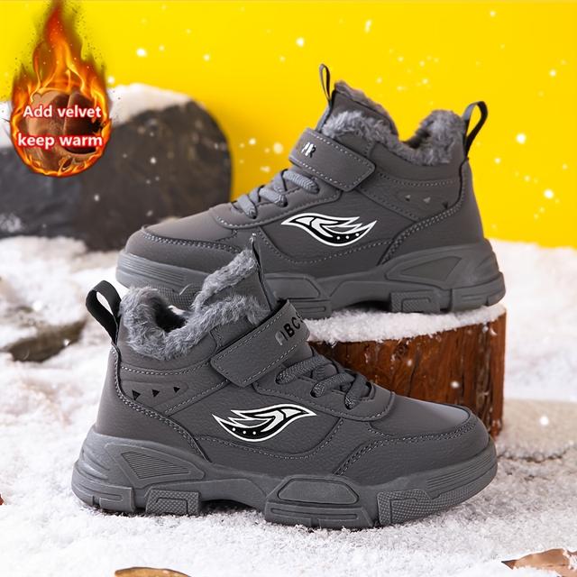 TEMU Boys' Shoes, Sports Shoes, School Shoes For Winter 2024, Featuring Plush Lining For , New Footwear For Older Boys, Ideal For Running