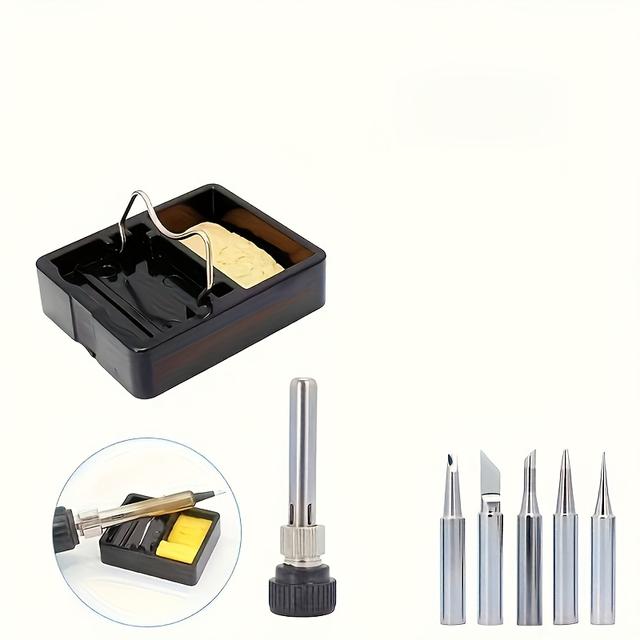 TEMU 936 Temperature Soldering Station Soldering Handle Additions Piece Set Plug Nut Sleeve Sleeve Soldering Tip Temperature Terminal Additions Father's Day