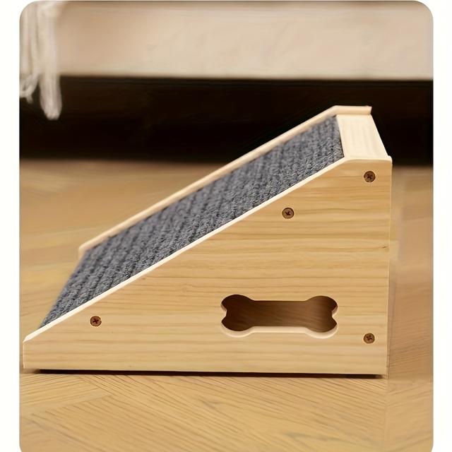 TEMU Stair Dog Ramp, Wooden Pet Ramp Stairs Suitable For Medium And Small Dogs, Non-slip Pet Steps For Any Staircase, Ideal For Injured Dogs, Equipped With Anti-slip Strips, Sold As A Single Piece