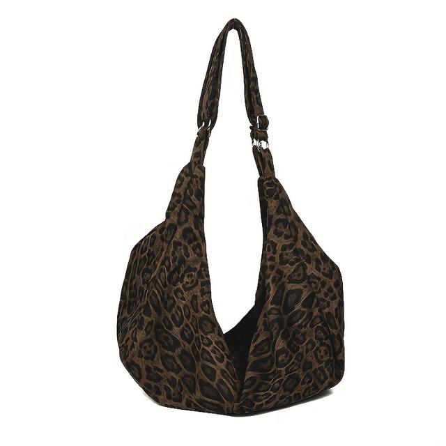 TEMU Fashion Leopard Print Large Capacity Vacation Tote Bag For Women, Casual Travel Lightweight Commuter Shoulder And Backpack