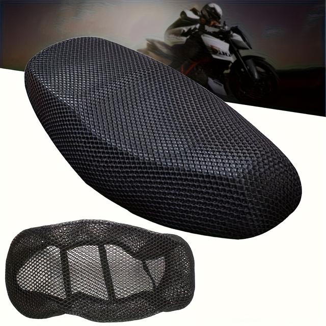 TEMU غطاء مقعد دراجة نارية شبكي 3D قابل للتنفس - مناسب، وسادة بوليستر غير قابلة للانزلاق لزيادة الراحة أثناء الركوب