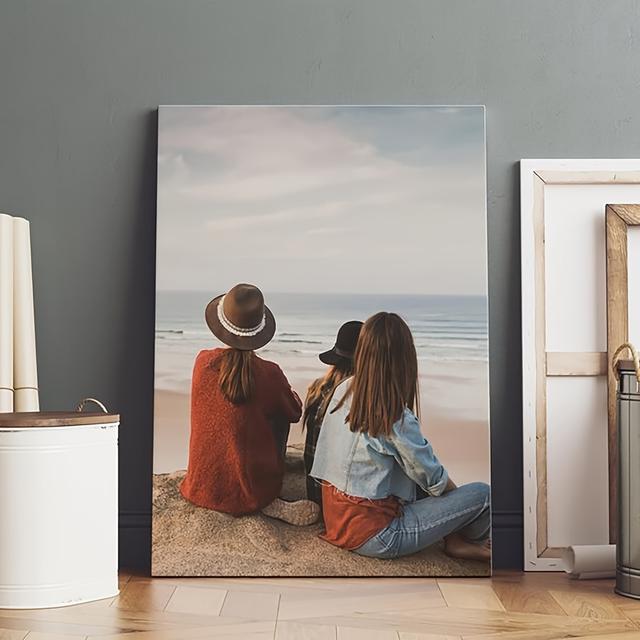 TEMU 2D Custom Frameless Canvas Print, Personlig Foto Veggkunst, Moderne Stil, Innendørs Dekor for Soverom, Juletema, Kjærlighetsanledning, Ideell for Familie og , Unik Gave for og Spesialanledninger