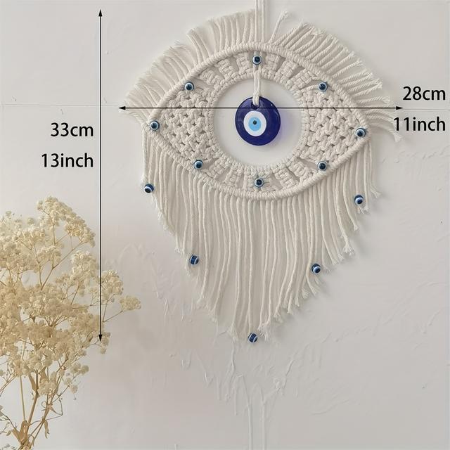 TEMU Handcrafted Turkish Blue Evil Hanging - Made , A Protective Amulet Against Evil, Home Decor Item, Blue Glass Evil Eye.