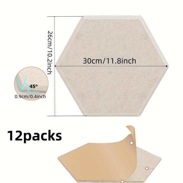 TEMU Versatile Alternative Cork Board For Indoor Renovation, 12 Felt Wall Stickers - Ideal For Decorating Shops, Offices, Bedrooms, And Classrooms, As Well As For Bulletin Boards.