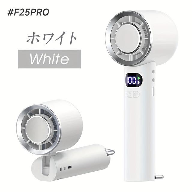 TEMU 2025年新しいハンドヘルドポータブルファン冷却ファン、100段階調整、即時冷却技術、USB充電、LEDディスプレイ、長いバッテリー寿命 - 通勤、家庭、屋外使用に最適、ポータブル冷却ファン、屋外冷却、スリムデザイン、耐久性のある構造