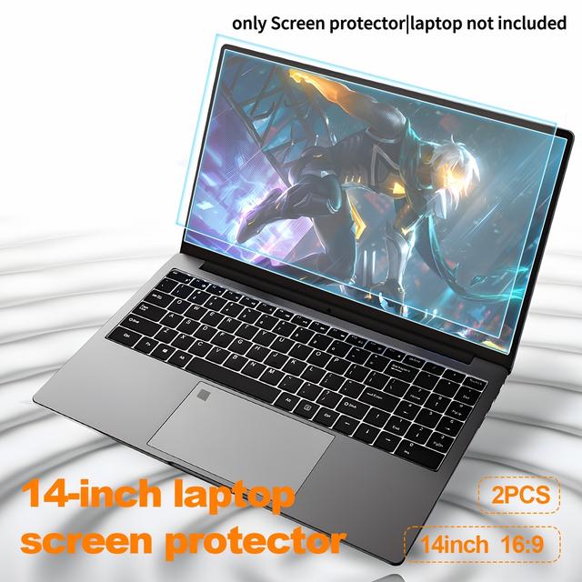 TEMU 2pcs 14 Inch Notebook Anti-fingerprint High-definition Screen Protector, Anti-blue Light Radiation, Scratch-proof, Anti-fingerprint Protective Film