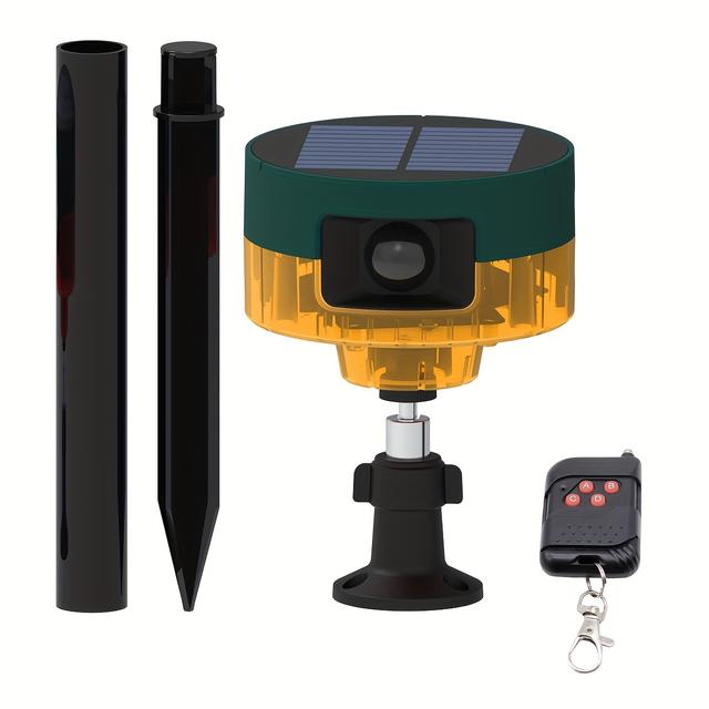 TEMU 360-degree Solar Animal Repeller With 13 Built-in Effects And Recording Function