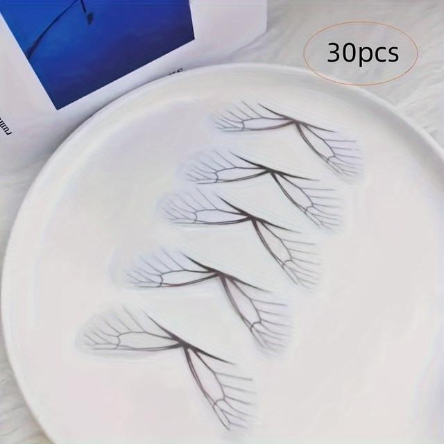 TEMU 30pcs White Dragonfly Wing Shape Ornament Dragonfly Wing Pendants For Diy Arts And Crafts Earrings Female Earrings Pendant Jewelry