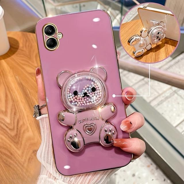 TEMU Funda para Teléfono: Funda Suave con Soporte de Oso Lindo Y2K, para for Samsung for Galaxy A04/A04E/M13 5G/A05/A05S/A06/A045F/A045F/M136B/A055F/A057F/A065m