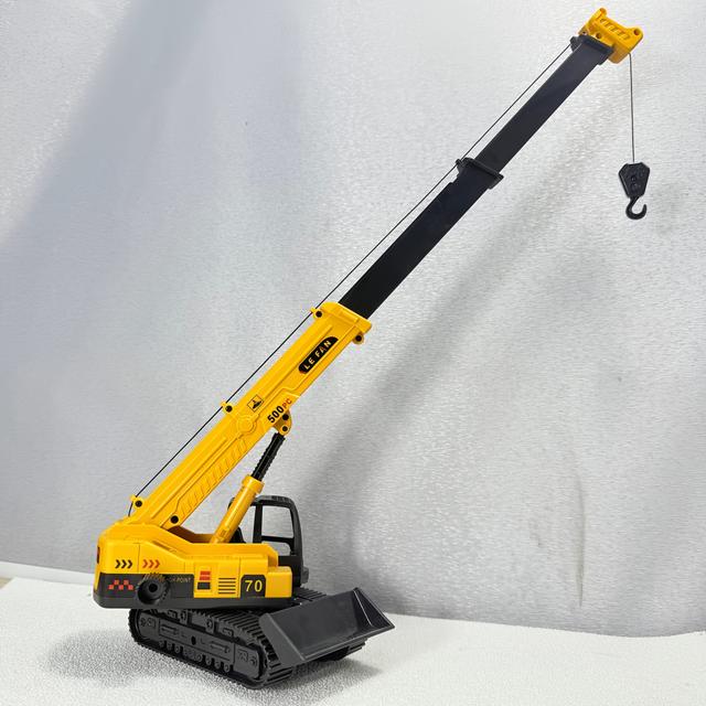 TEMU 1:55 Scale Friction-powered Crane Toy Truck For Boys & 3+ Years - Manual Operation With Rotating Boom, Dump Truck Bed & Hook Lift - Abs Plastic Vehicle, Birthday/christmas/halloween Gift (no /