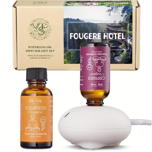 TEMU Vts Essential Oils With Waterless Oil Diffuser, Diffuser Oil Gifts (1fl.oz Hotel Fragrance Oil X 2 & Portable Diffuser)