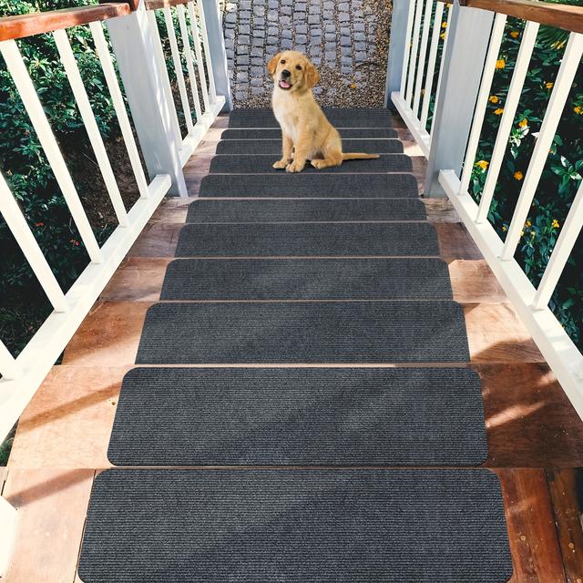 TEMU 8/15pcs Non-slip Outdoor Stair Treads, Wear-, Indoor/outdoor, Suitable For Stairs, Skateboards, And Decks, Pet-friendly Anti-slip Mat, Elderly-friendly Anti-slip Mat, Self-adhesive Stair Treads