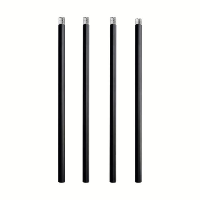 TEMU 4pcs Matte Black M10 Threaded Extension Rod For Pendant Light, Island Lighting, Chandeliers, Lighting Fixture Downrods & Stems, 12 Inches, 4 Packs