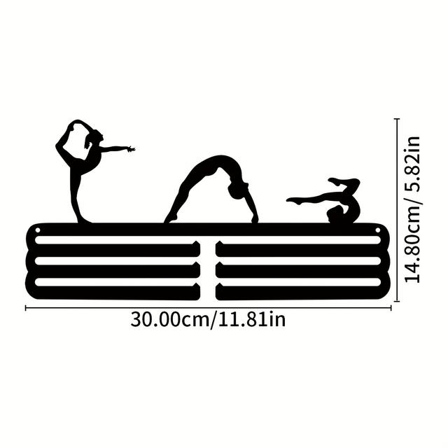 TEMU 1/2 Gymnastics Medal Hanger, Metal Sign For Medals Display, Indoor Decoration Gift For Women, Room Decor, Suitable For And Sports Events