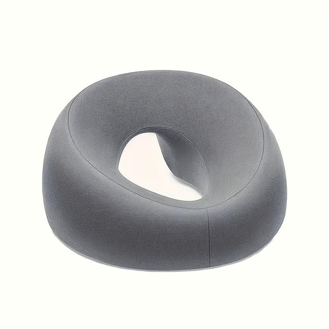 TEMU Soft O-ring Face Pillow For Use – Gray Upholstery, Facial With Zipper Closure, For Adults