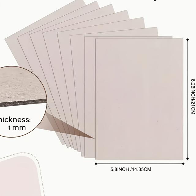 TEMU 10pcs Hojas de Cartón de 1mm de Grosor - de Papel de 45lb, //Gris - Ideal para Cubiertas de Libros, Scrapbooking y Soporte de Marcos de Fotos, Fabricación de Cubiertas de Libros|Tablero en Capas