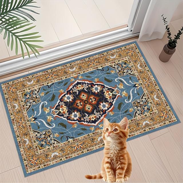 TEMU سجادة فارسية فاخرة مناسبة للصالة وغرفة النوم والمطبخ - سميكة ومتينة بوزن 850 جرام/م² مع ظهر مانع للانزلاق، قابلة للغسيل بالماكينة، للاستخدام الداخلي والخارجي، متوفرة بأحجام كبيرة للمساحات الواسعة