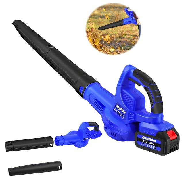 TEMU Cordless Leaf Blower Cleaner Electric Garden Blower Battery 10500rpm, 2 Detachable Tubes, Lightweight Design, Leaf Blower Cordless Dust Blower Car Blower For Leaf Dust Snow Cleaning