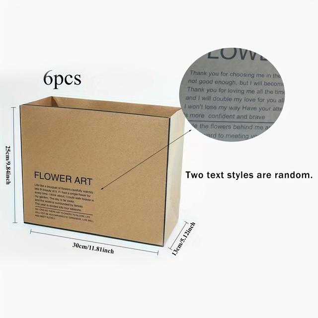 TEMU Set mit 6 braunen Papierbeuteln für Blumenarrangements, für Geschenke zu Geburtstagen, Abschlussfeiern und Muttertag.