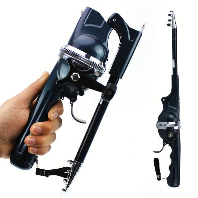 TEMU 1pc Fishing Rod With Built-in Reel, Collapsible And Portable, With Fishing Line, Ideal For Lure Fishing Gear