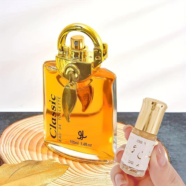 TEMU 100ml+3ml, Floral Eau De Toilette For Men, , Show Men's Charm, Fresh , Long-lasting Romantic Perfume, Beautiful Design, Holiday Gifts, Daily Are Very Suitable For