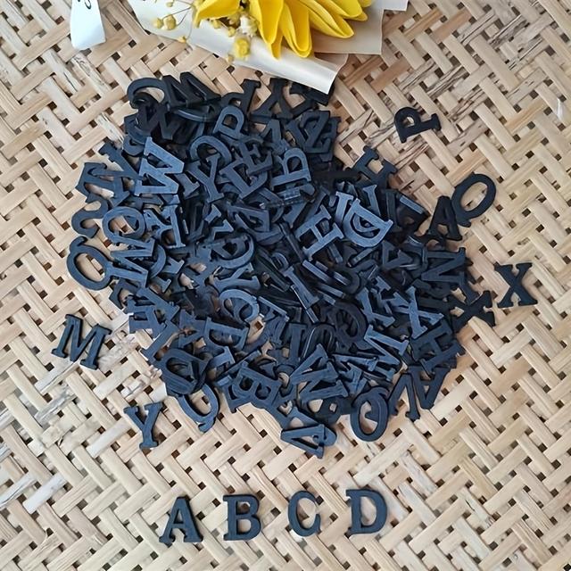 TEMU 260pcs Of 15mm Mixed A-z Wooden Letter Pieces For Diy Crafts, Natural Shapes, Assorted, For Unfinished Wooden Letters, Ornaments, And Home Decor