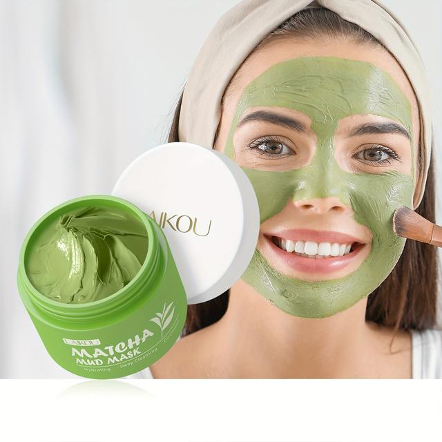 TEMU Laikou Matcha Mud Mask 25g/0.88oz, , Light Beige Clay Mask For All Light Beige Type, Hydrating Moisturizing, For Travelling Facial Cleansing Mask