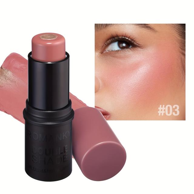 TEMU Multifunctional Facial Contouring Stick, Featuring Blush Stick, Highlighting Cream, And Concealer, Makes An Ideal Christmas Gift For Women, Romanky, 1pc
