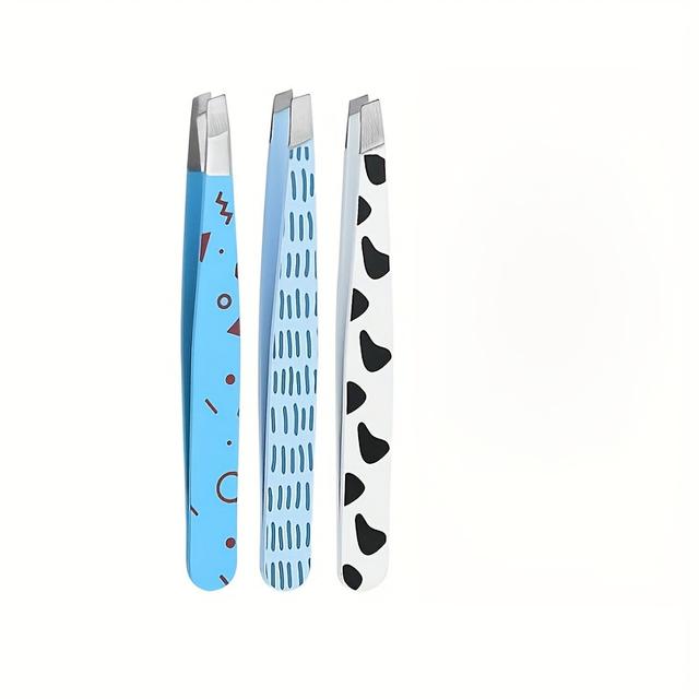 TEMU 3本セット ステンレス製 眉毛用ピンセット - 男性と女性の精密グツール、多目的埋没毛除去、無香料、電池不要