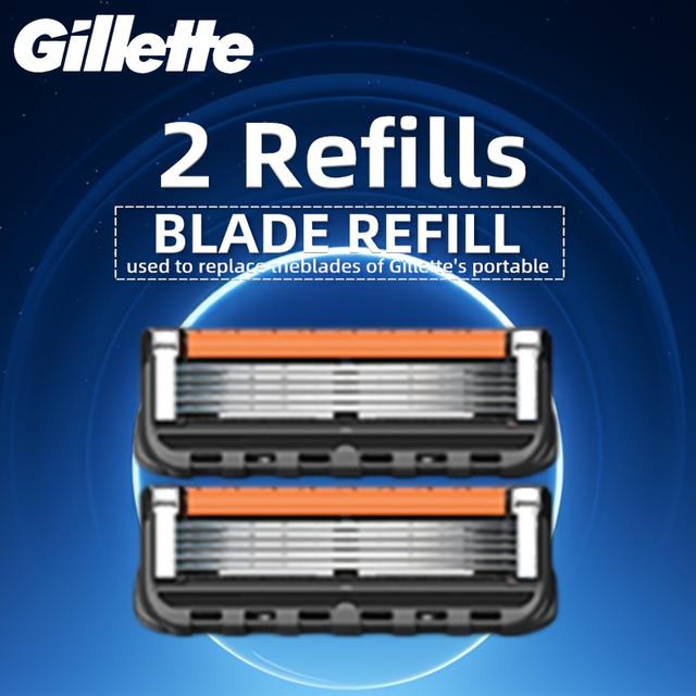 TEMU 2-pack Gillette Proglide Men's Shaver Blades Refills - 5-, Fragrance-free, Compatible With All Light Beige Types, Portable Manual Trimming & Shaving