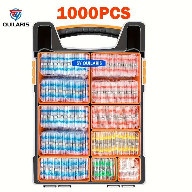 TEMU 1000pcs Waterproof Solder Seal Wire Connectors, Thermal Butt Connector, Insulated Electrical Butt Splice Wire Terminals For Marine Automotive Boat Truck Wire Joint
