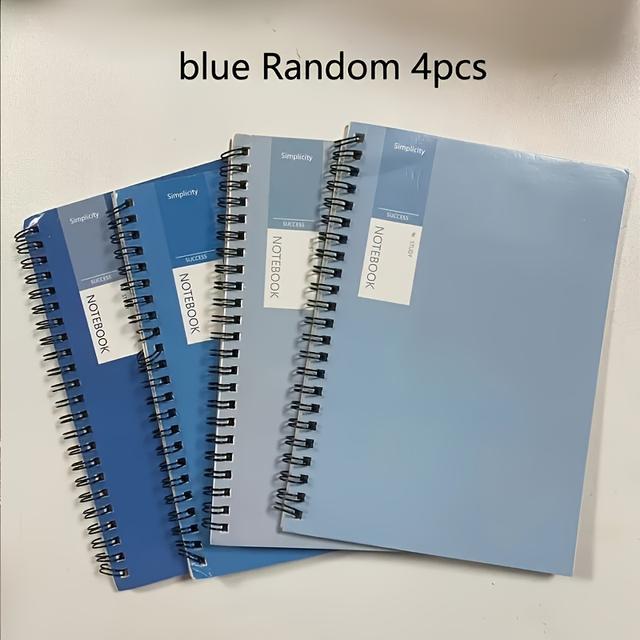 TEMU 4pcs/1pc Pack 8.1x5.8 Inch A5 Spiral Notebook - Durable Soft Cover, Journal, Ledger, Notebook, Double Wire Binding, Ideal For Students, Offices And Professionals