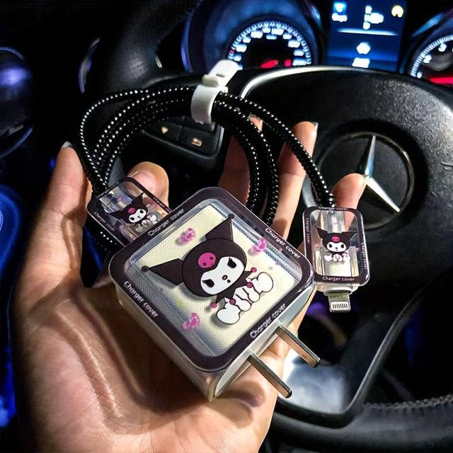 TEMU Kuromi Style 5pcs Charger Case Set Compatible With 18w/20w