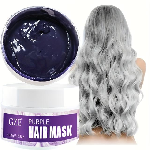 TEMU Gze Purple Hair Mask For Blonde Hair, A Deep Conditioner And Toner For Color-