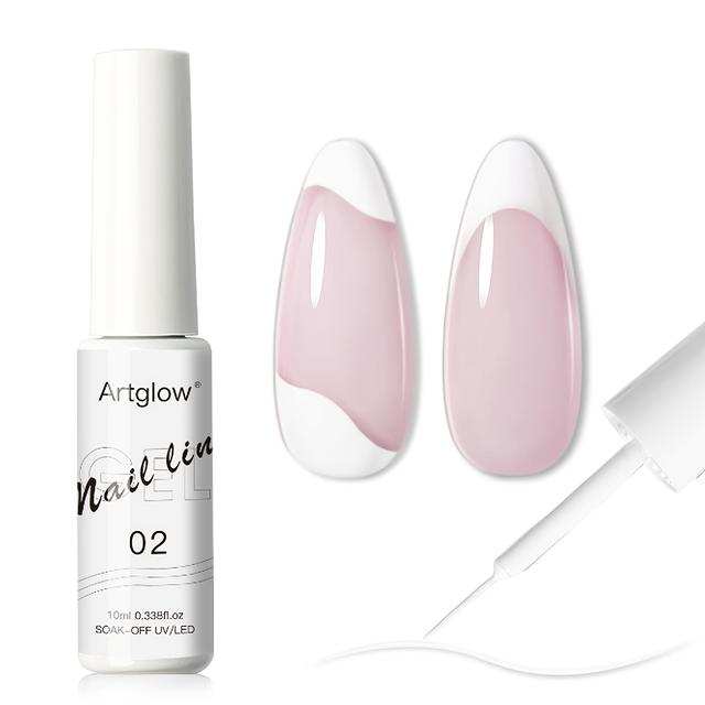 TEMU Artglow Classic White Gel Nail Polish - Alcohol-free Soak Off Lamp Cured, Long-lasting Glossy Finish For French Tips & Line , Salon & Home Manicure Use