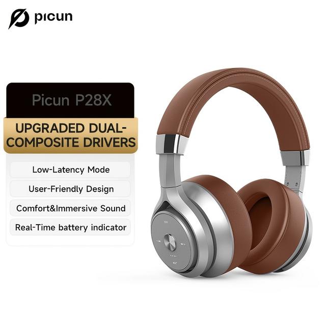 TEMU Picun 60-hour Wireless Over-ear Headphones, Featuring Dual Dynamic Drivers For High-fidelity Sound, 3 Eq , Perfect For Gaming And Audio ( In 3 Colors)