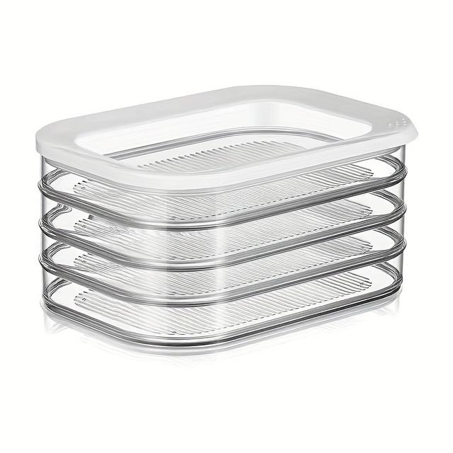 TEMU Sealed Meat Storage Containers For Refrigeration And Freezing, Leak-proof, Stackable For Home Use, Meal Prep Boxes For Storage, Suitable For Low-temperature Camping