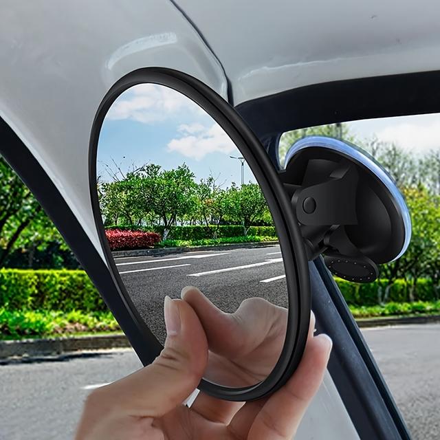 TEMU 2pcs (2pcs) 360° Rotating Car Rearview Mirror With Convex Lens & Suction Cup Mount - Wide-angle Mirror For Cars, Trucks, Suvs, Motorcycles - , Spot Visibility & Curved Lens