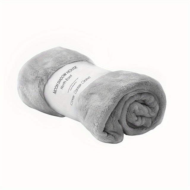 TEMU Koc polarowy w jednolitym kolorze na sofę, idealny na każdą porę roku, gruby szary koc