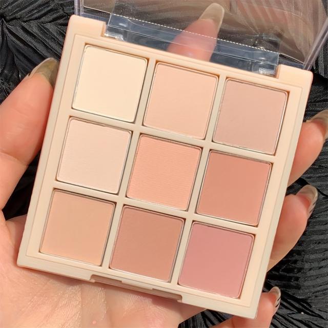 TEMU 9-color Neutral & Nude Eyeshadow Palette With,,, Shimmer & Matte - For Looks Suitable For Weddings, Music Festivals, School & Daily Use