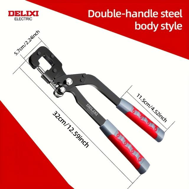 TEMU Electric 10/12-inch Stud Crimping Pliers, Plate Punching Tool, Lock Frame Fastening Crimping Hand Tools, Strong And With High Hardness, Good Toughness, For Gypsum Drywall Decoration Project